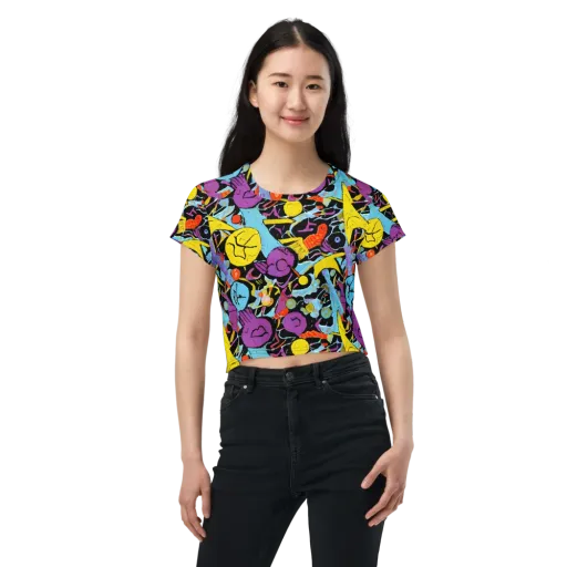 Electric Playfield on a Crop Tee