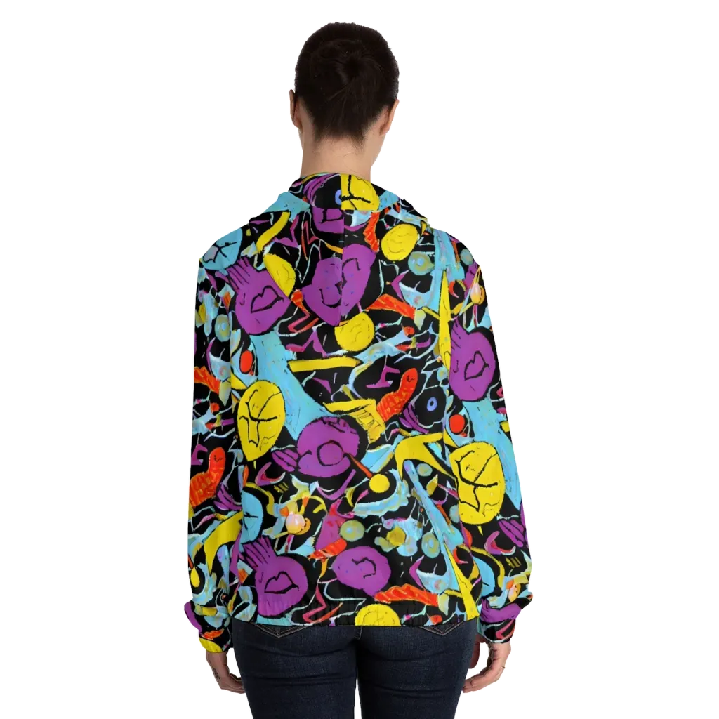 Electric Playfield on Women's Full-Zip Hoodie — Back On Person