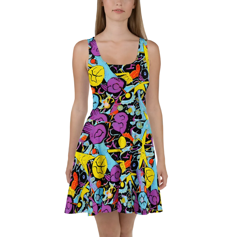 Electric Playfield on Skater Dress — Front