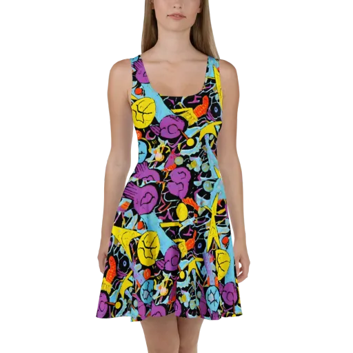 Electric Playfield on a Skater Dress