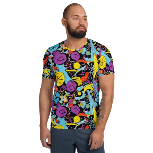 Electric Playfield on a Men's Athletic T-Shirt