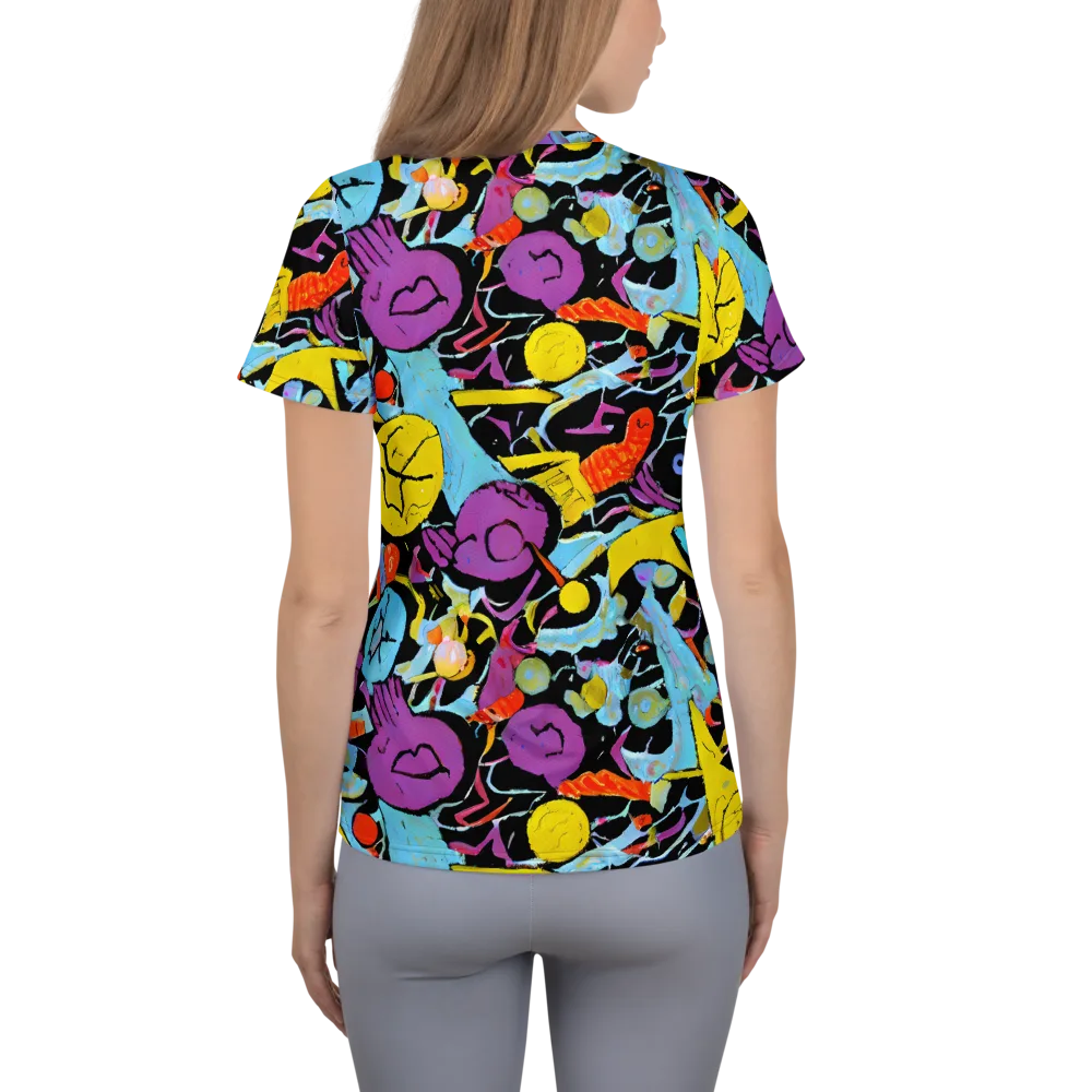 Electric Playfield on Women's Athletic T-Shirt — Back