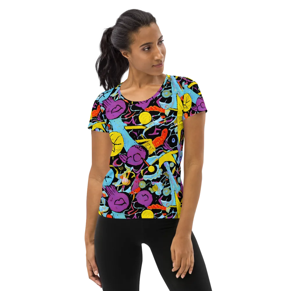 Electric Playfield on Women's Athletic T-Shirt — Front