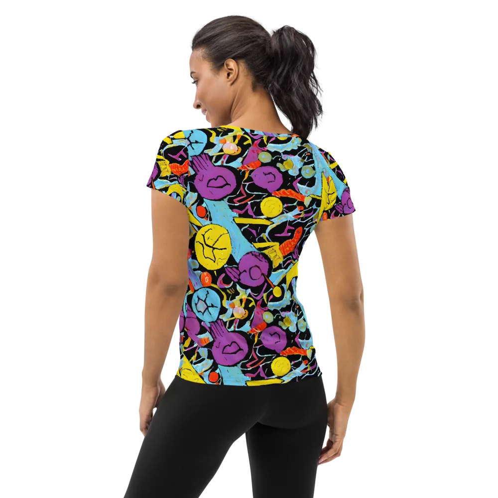Electric Playfield on Women's Athletic T-Shirt — Back