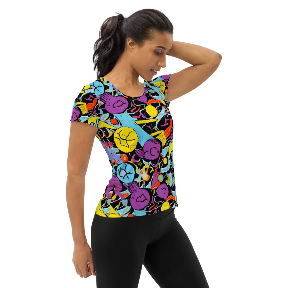 Electric Playfield on Women's Athletic T-Shirt — Right