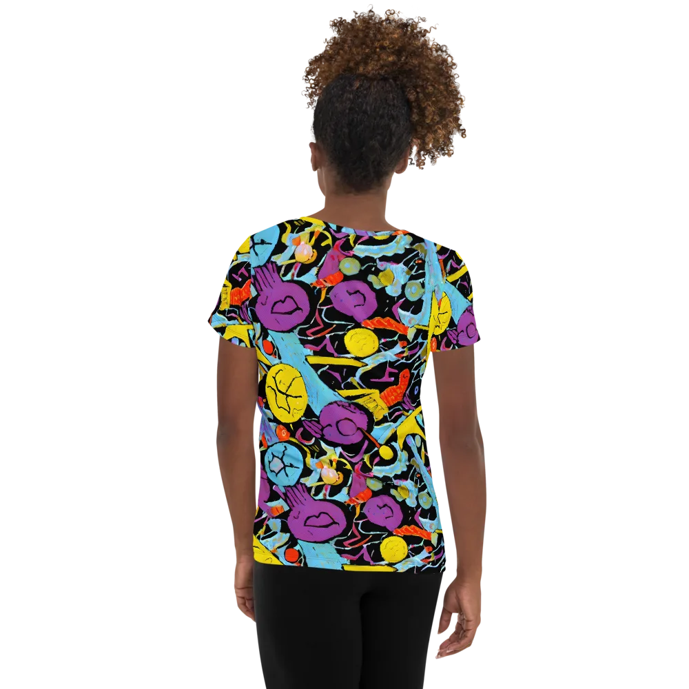 Electric Playfield on Women's Athletic T-Shirt — Back