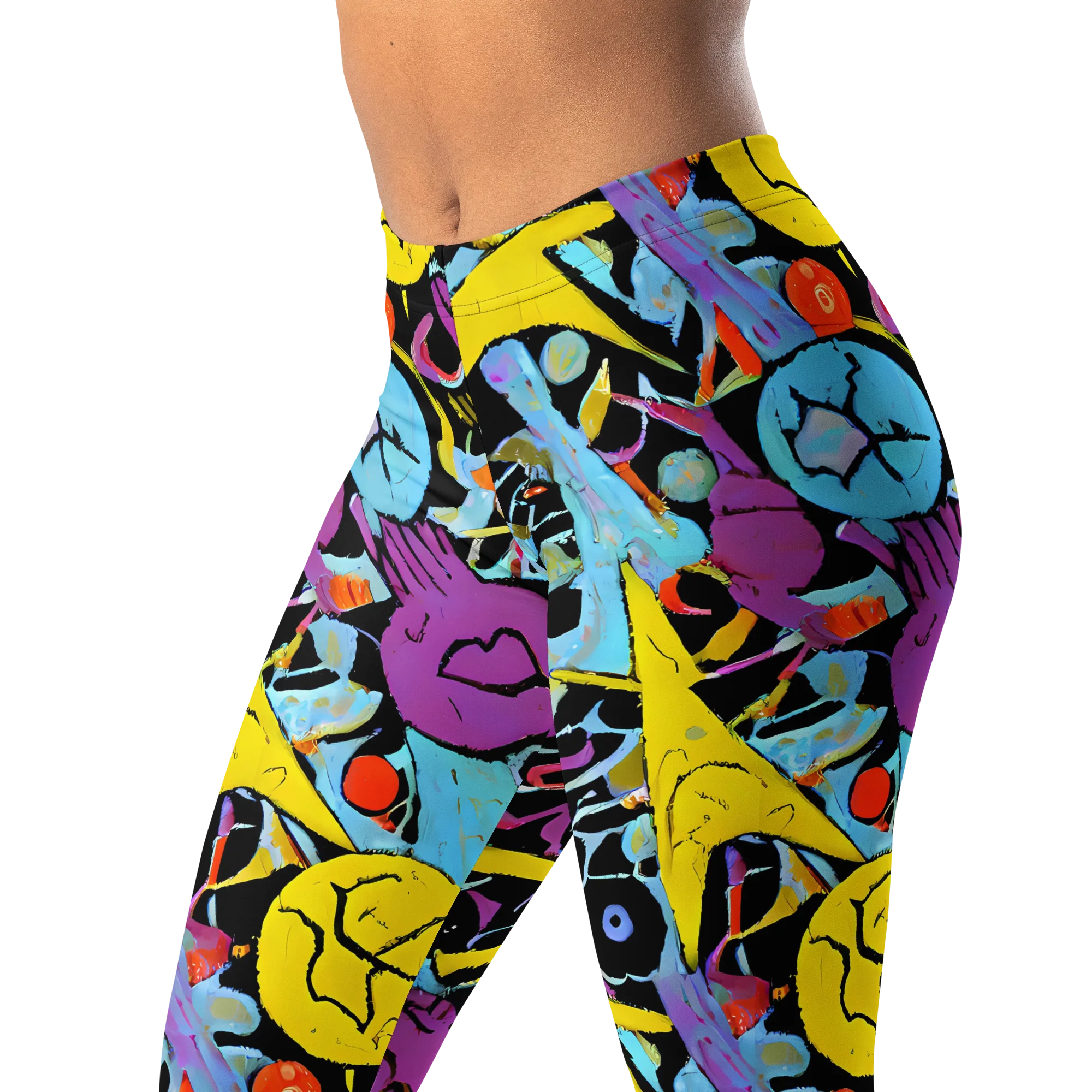 Electric Playfield on Leggings — Left Front