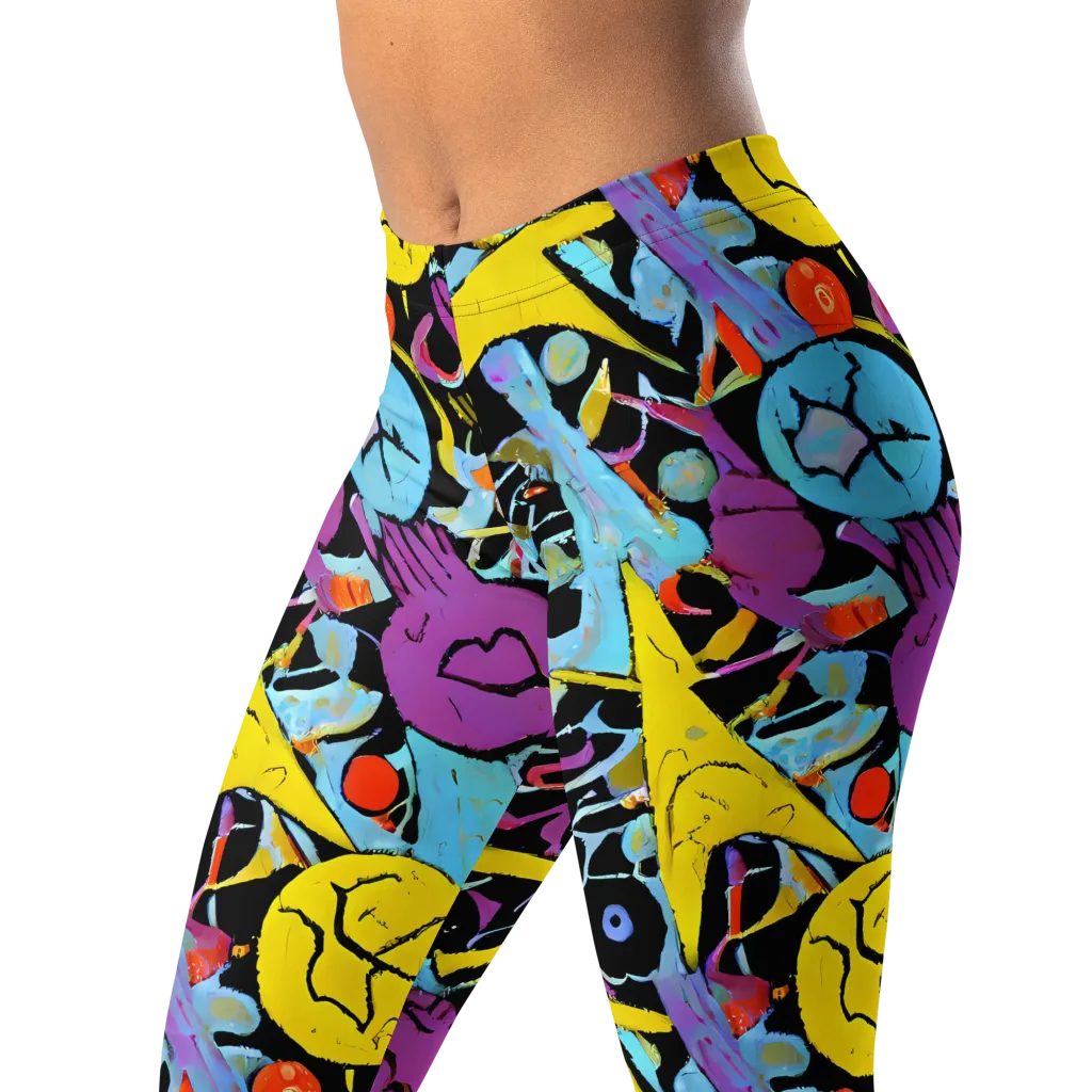 Electric Playfield on Leggings — Left Front