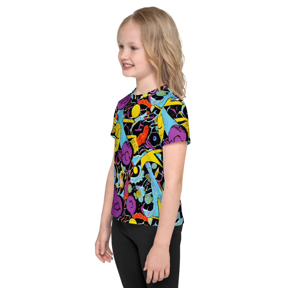 Electric Playfield on Kids Crew Neck T-Shirt — Left
