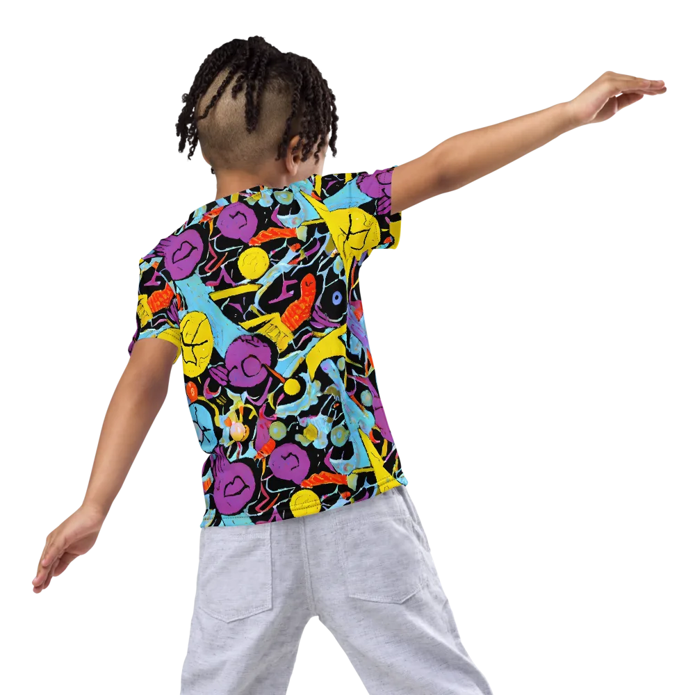 Electric Playfield on Kids Crew Neck T-Shirt — Back