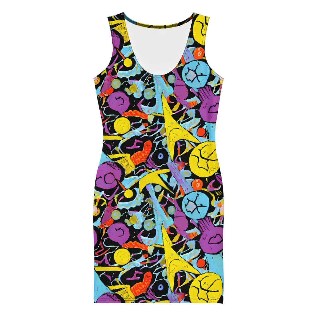 Electric Playfield on Bodycon Dress — Front