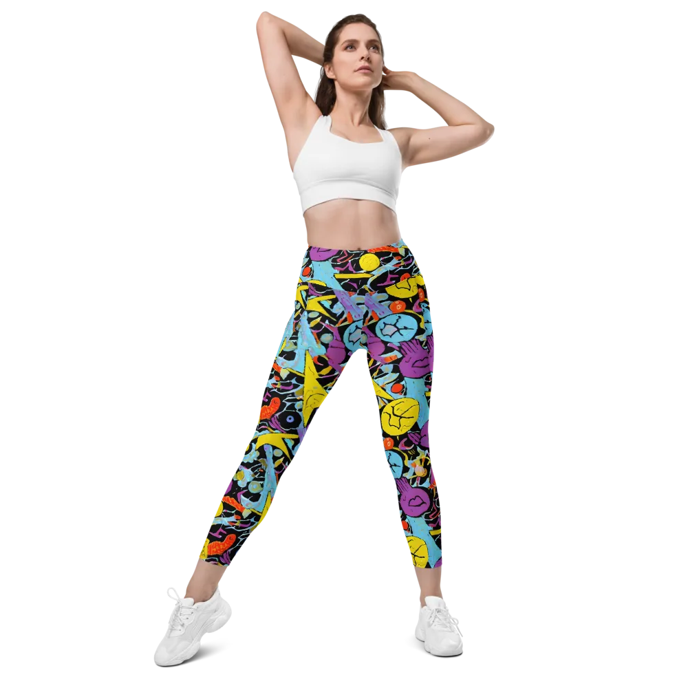 Electric Playfield on Leggings with Pockets — Front
