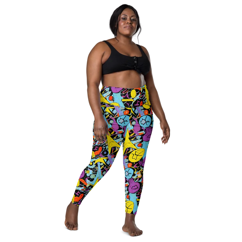 Electric Playfield on Leggings with Pockets — Front