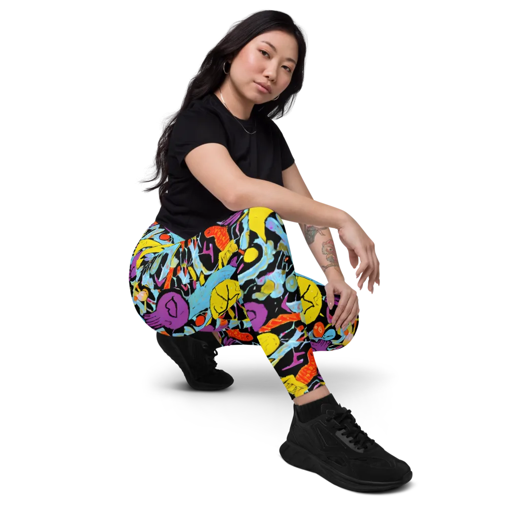 Electric Playfield on Leggings with Pockets — Right Front