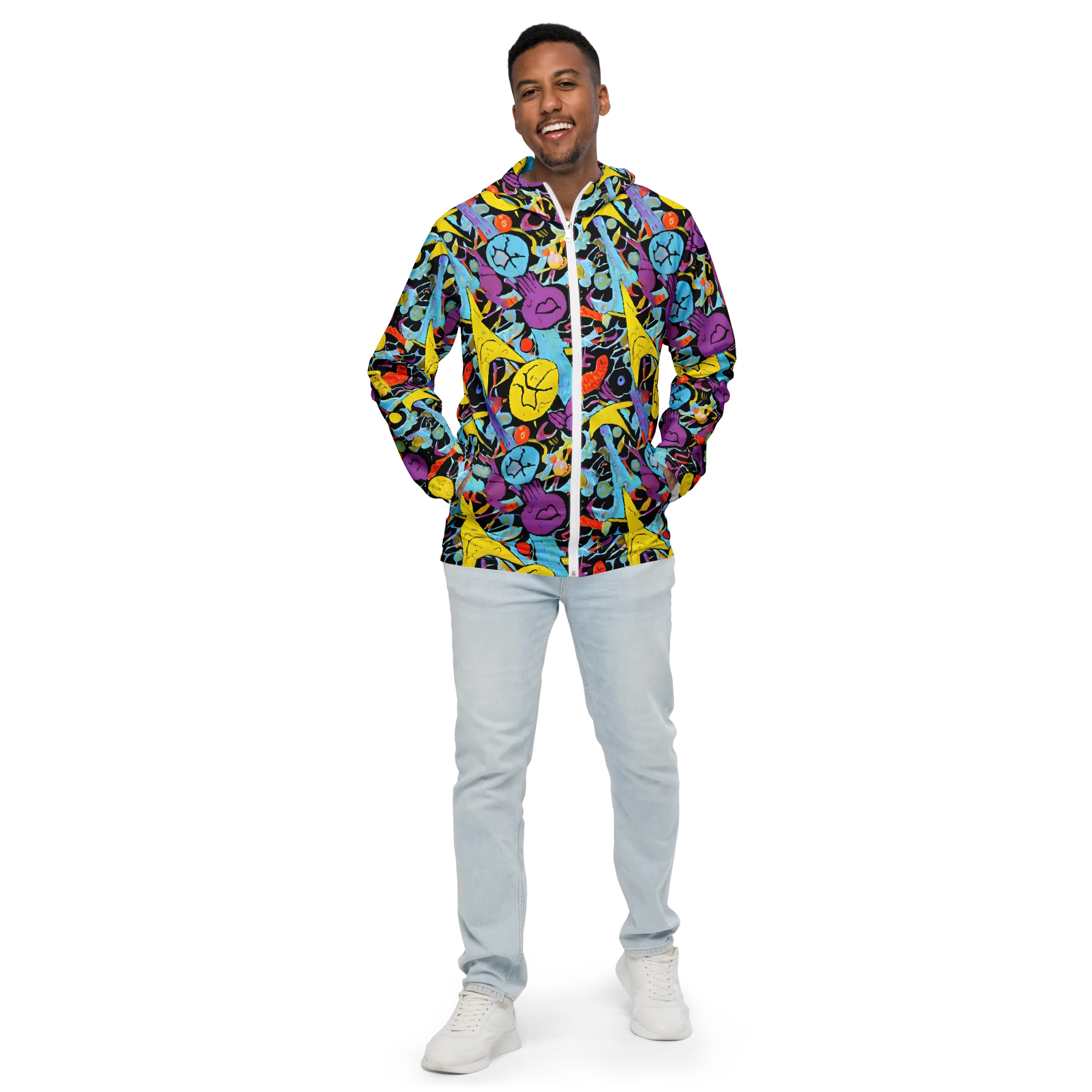 Electric Playfield on Men's Windbreaker — Front