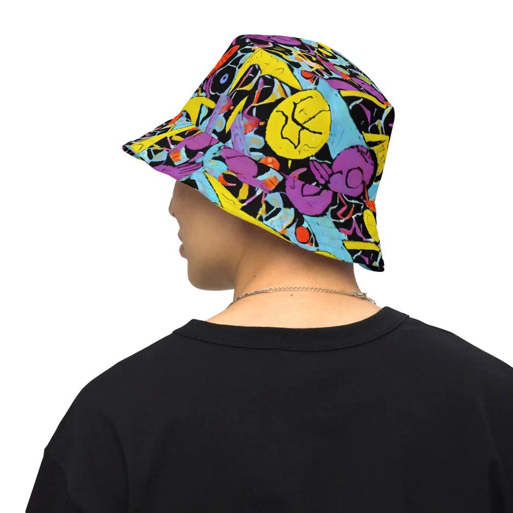 Electric Playfield on Reversible Bucket Hat — Back Inside