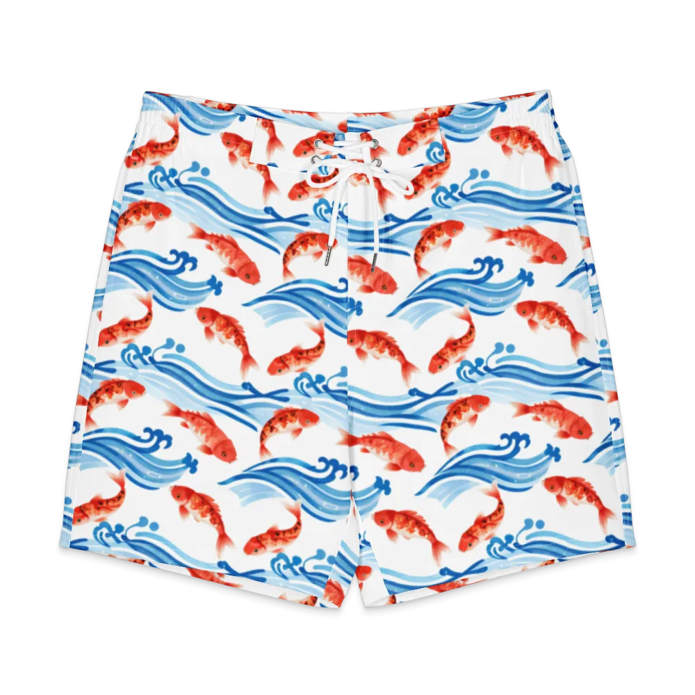 Waves of Fortune on Men's Board Shorts — Front