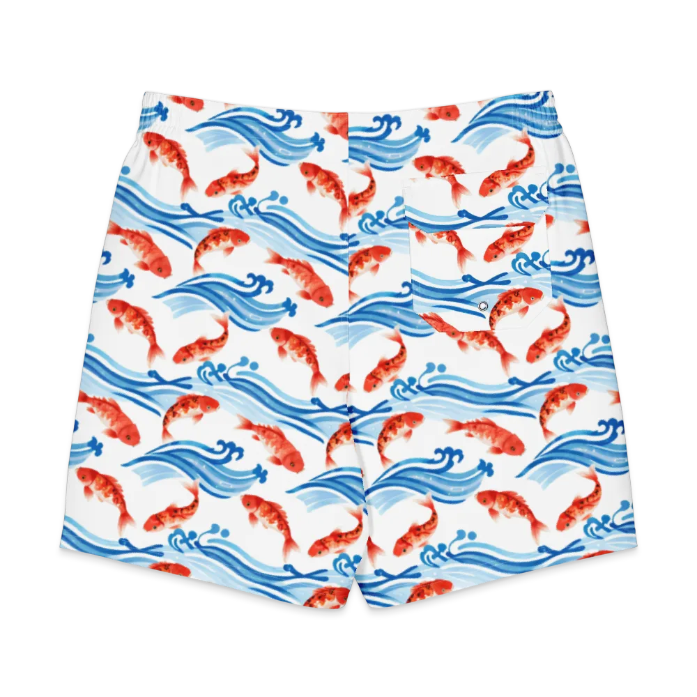 Waves of Fortune on Men's Board Shorts — Back