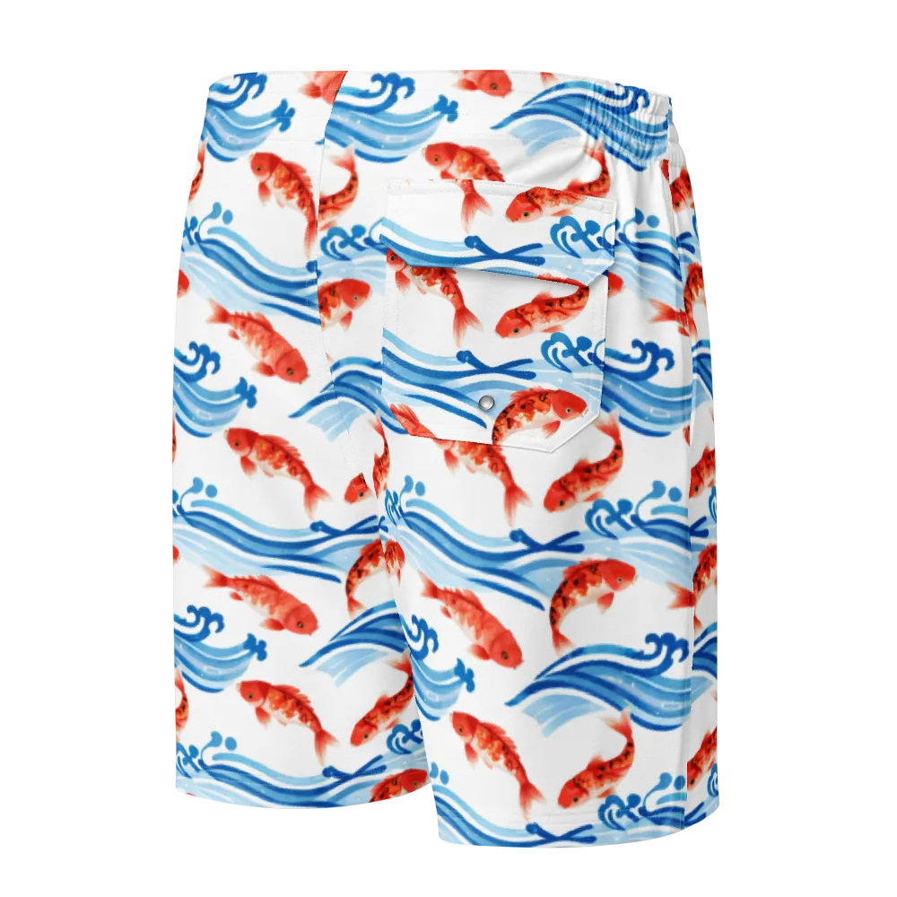 Waves of Fortune on Men's Board Shorts — Back