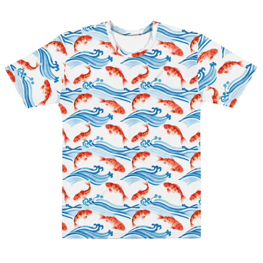 Waves of Fortune on Men's Cotton Crew Neck T-Shirt — Front