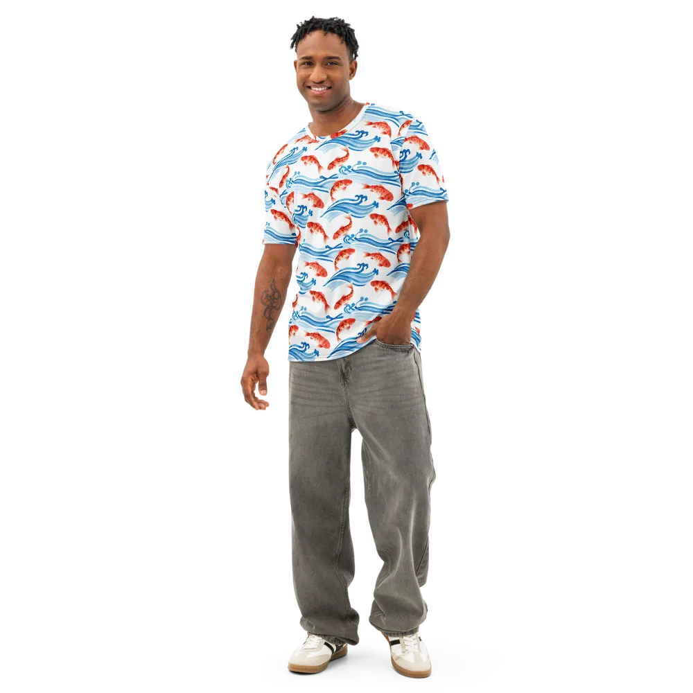 Waves of Fortune on Men's Cotton Crew Neck T-Shirt — Front