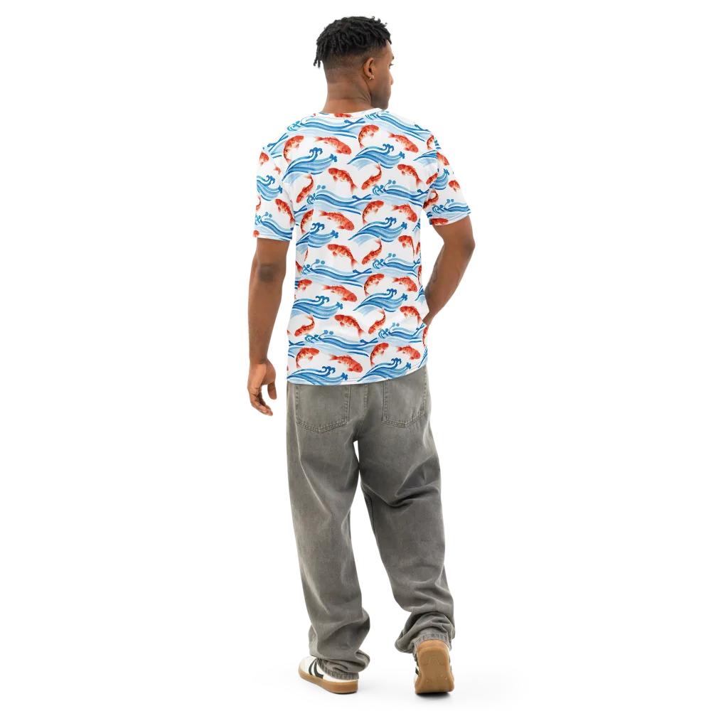 Waves of Fortune on Men's Cotton Crew Neck T-Shirt — Back