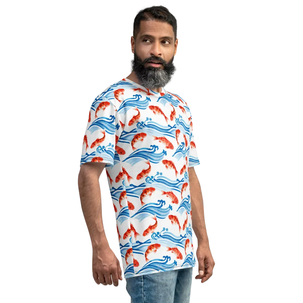 Waves of Fortune on Men's Crew Neck T-Shirt — Right