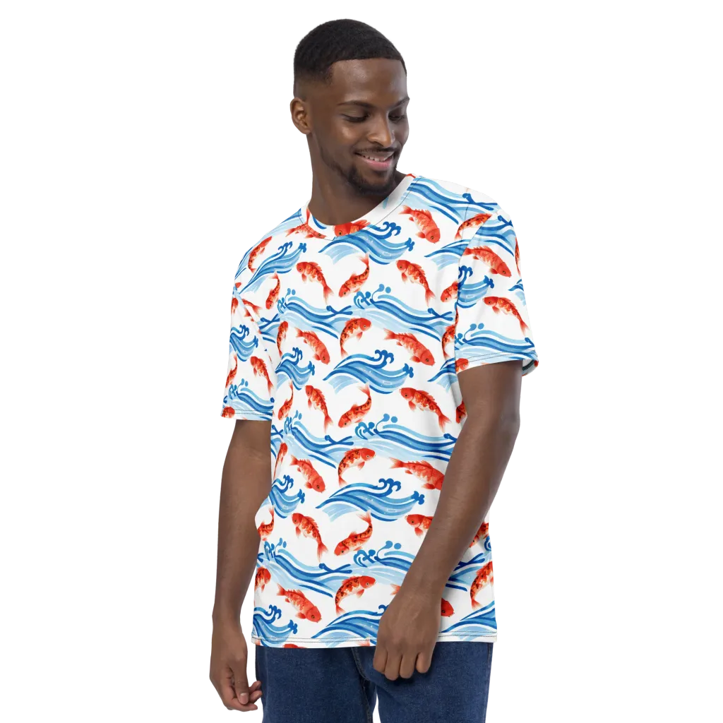 Waves of Fortune on Men's Crew Neck T-Shirt — Left