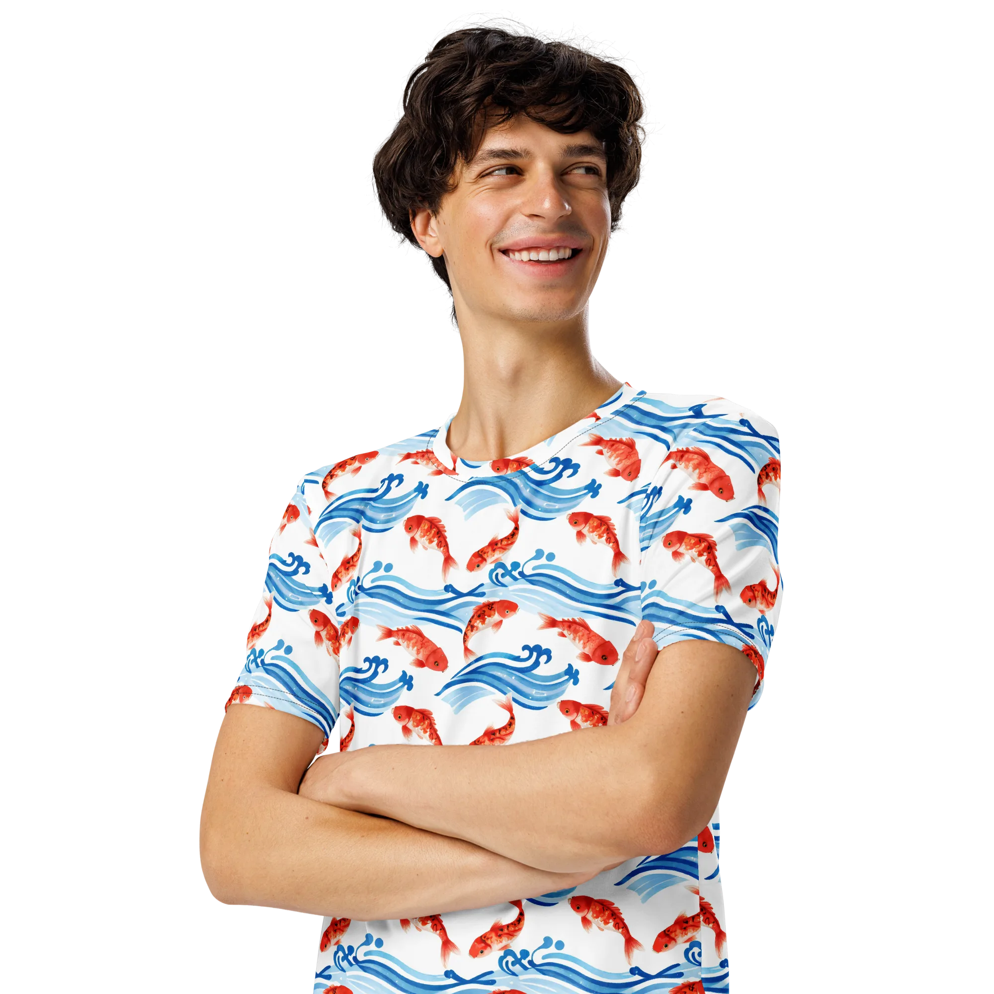Waves of Fortune on Men's Crew Neck T-Shirt — Left Front