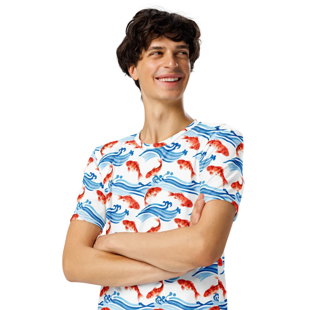 Waves of Fortune on Men's Crew Neck T-Shirt — Left Front