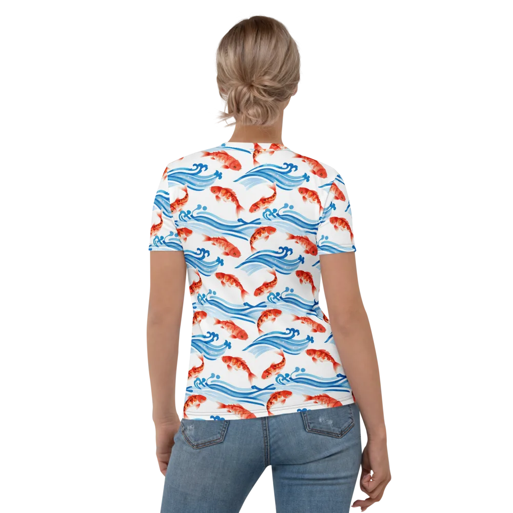 Waves of Fortune on Women's Crew Neck T-Shirt — Back