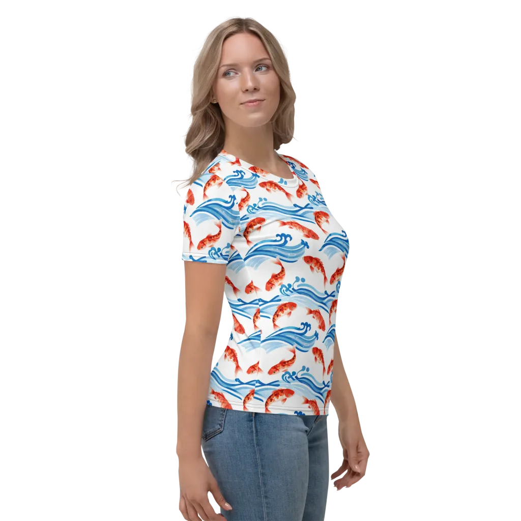 Waves of Fortune on Women's Crew Neck T-Shirt — Right