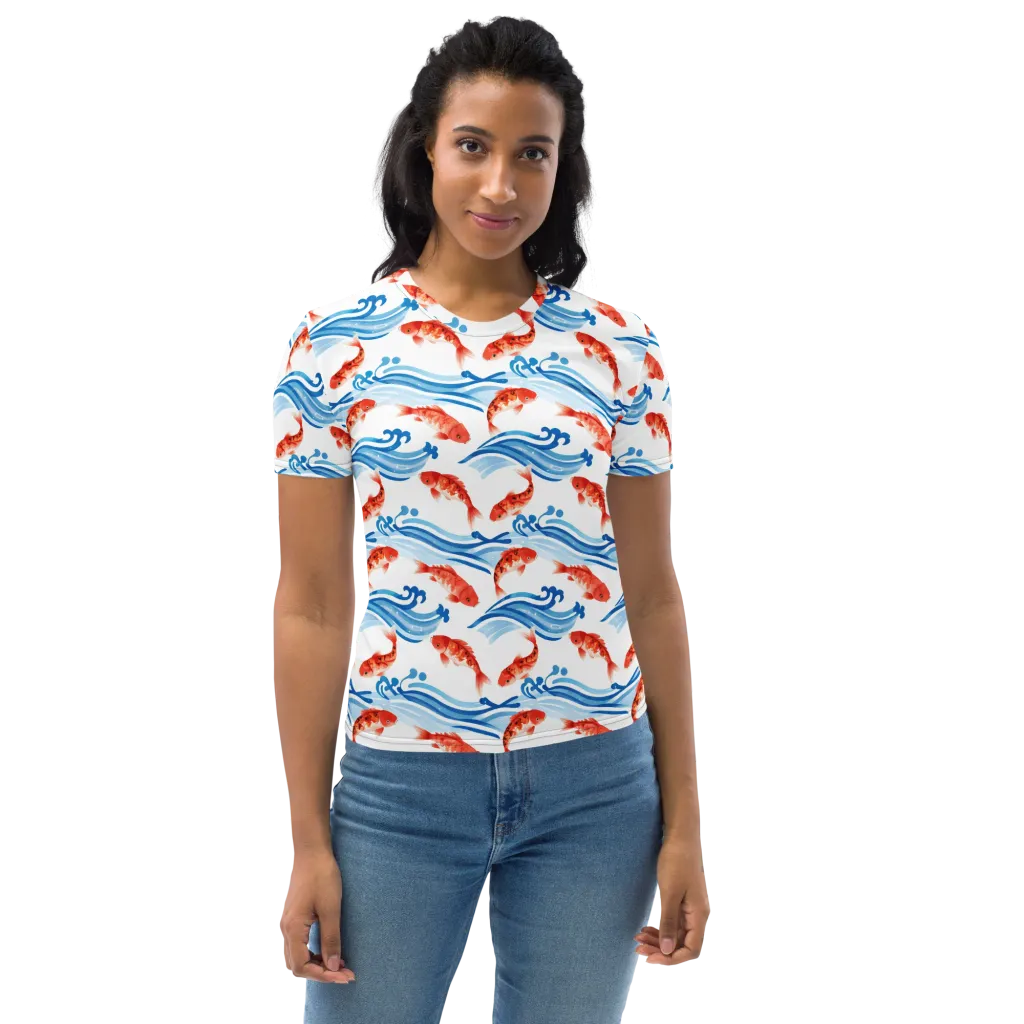 Waves of Fortune on Women's Crew Neck T-Shirt — Front