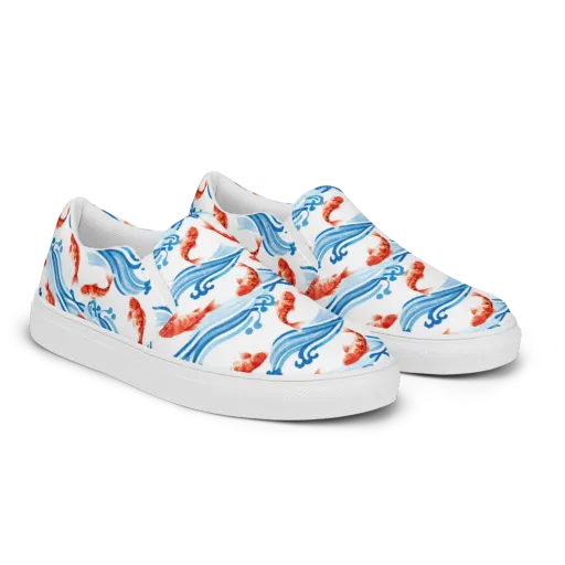 Waves of Fortune on a Men's Slip-On Canvas Shoes