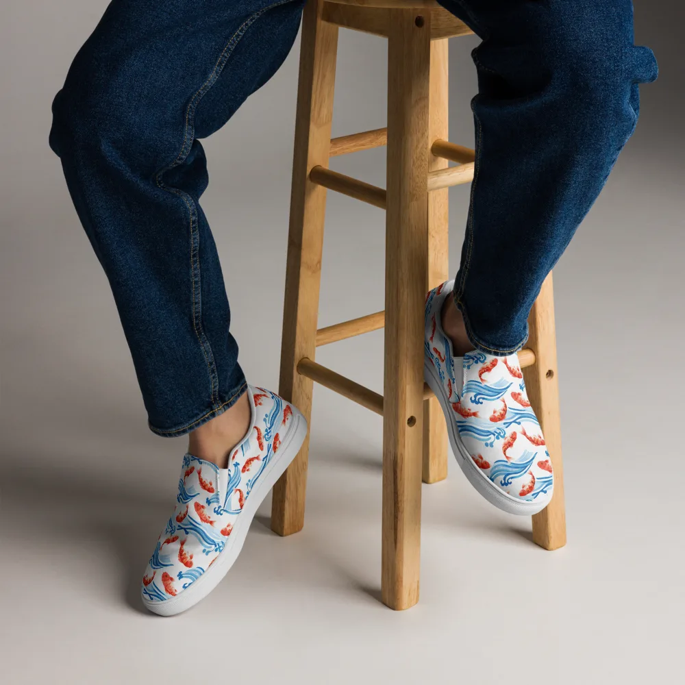 Waves of Fortune on Men's Slip-On Canvas Shoes — Front