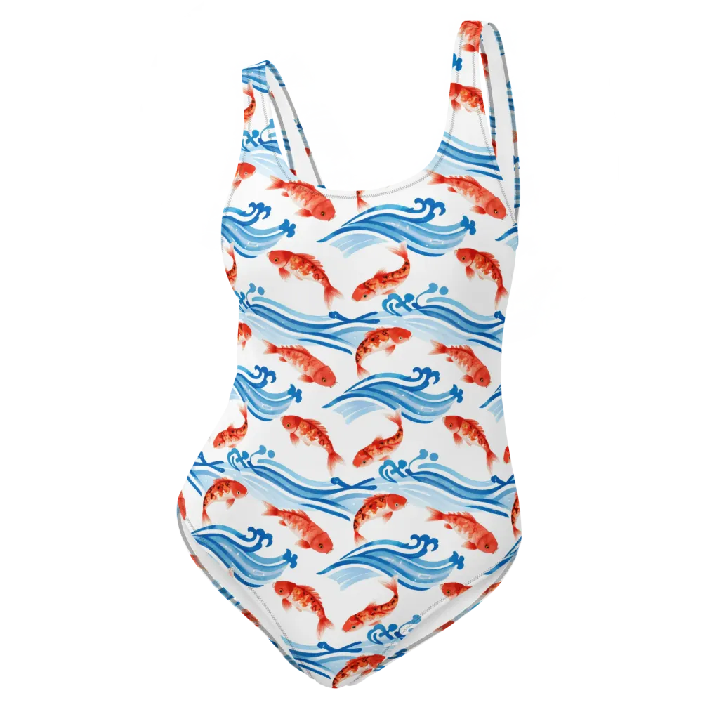 Waves of Fortune on One-Piece Swimsuit — Front