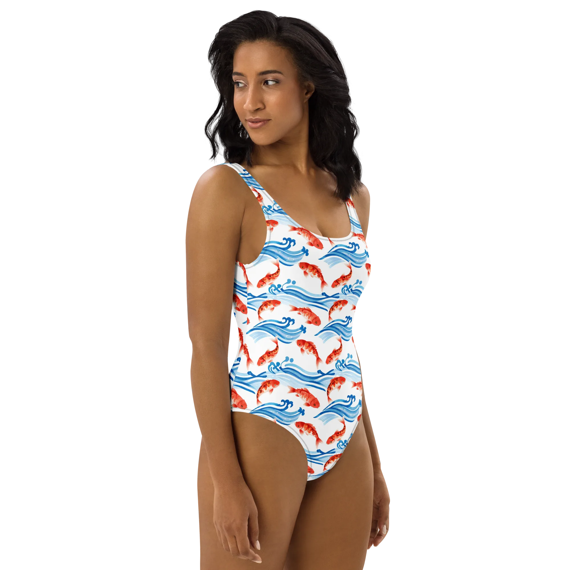 Waves of Fortune on One-Piece Swimsuit — Right