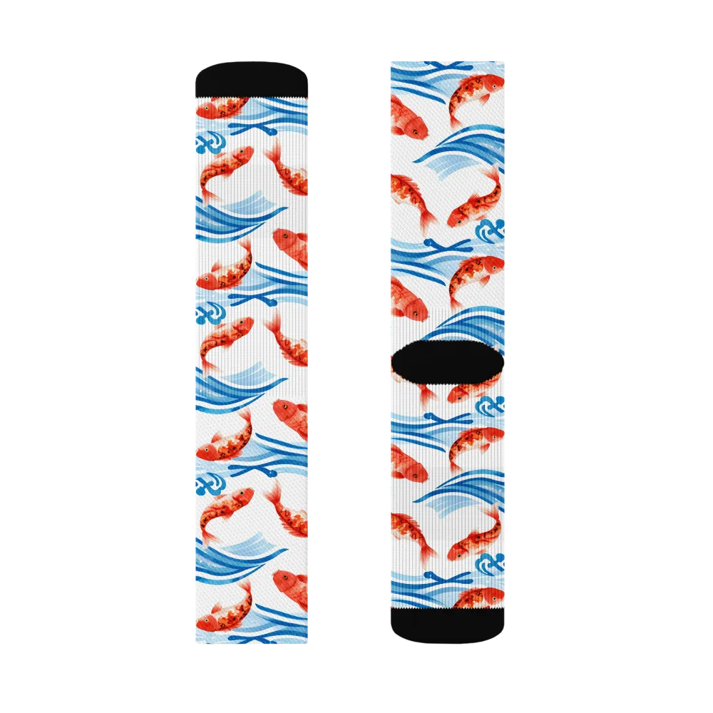 Waves of Fortune on Socks — Left Sock