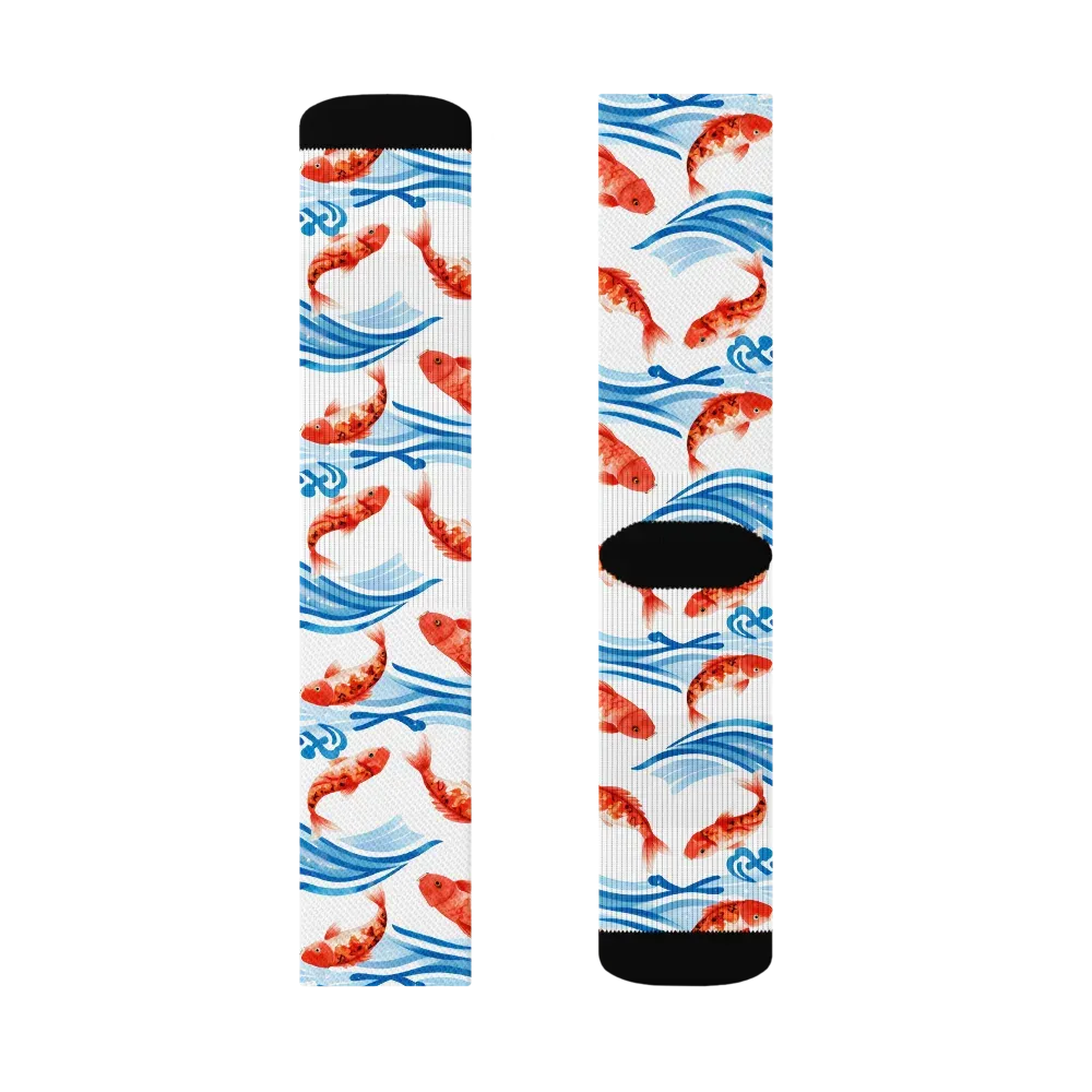Waves of Fortune on Socks — Right Sock