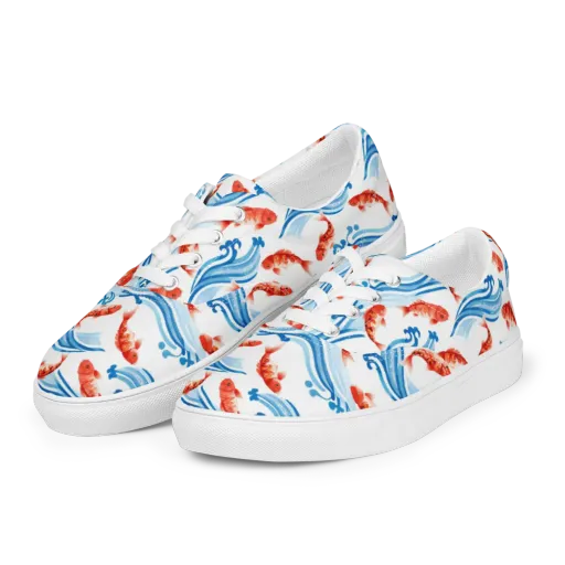 Waves of Fortune on a Men's Lace-Up Canvas Shoes