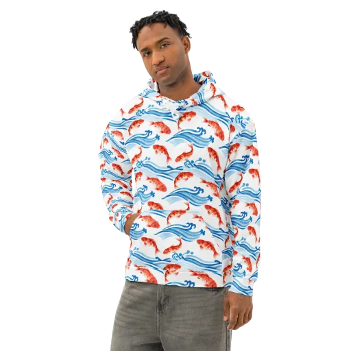 Waves of Fortune on a Cotton Hoodie
