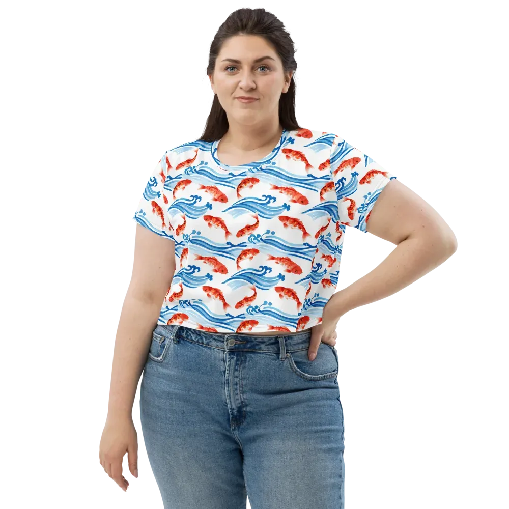 Waves of Fortune on Crop Tee — Front