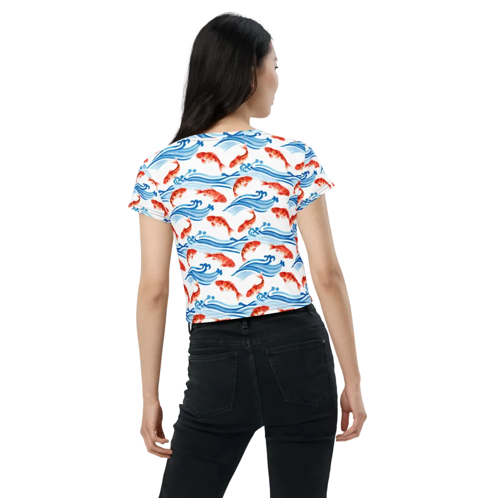 Waves of Fortune on Crop Tee — Back