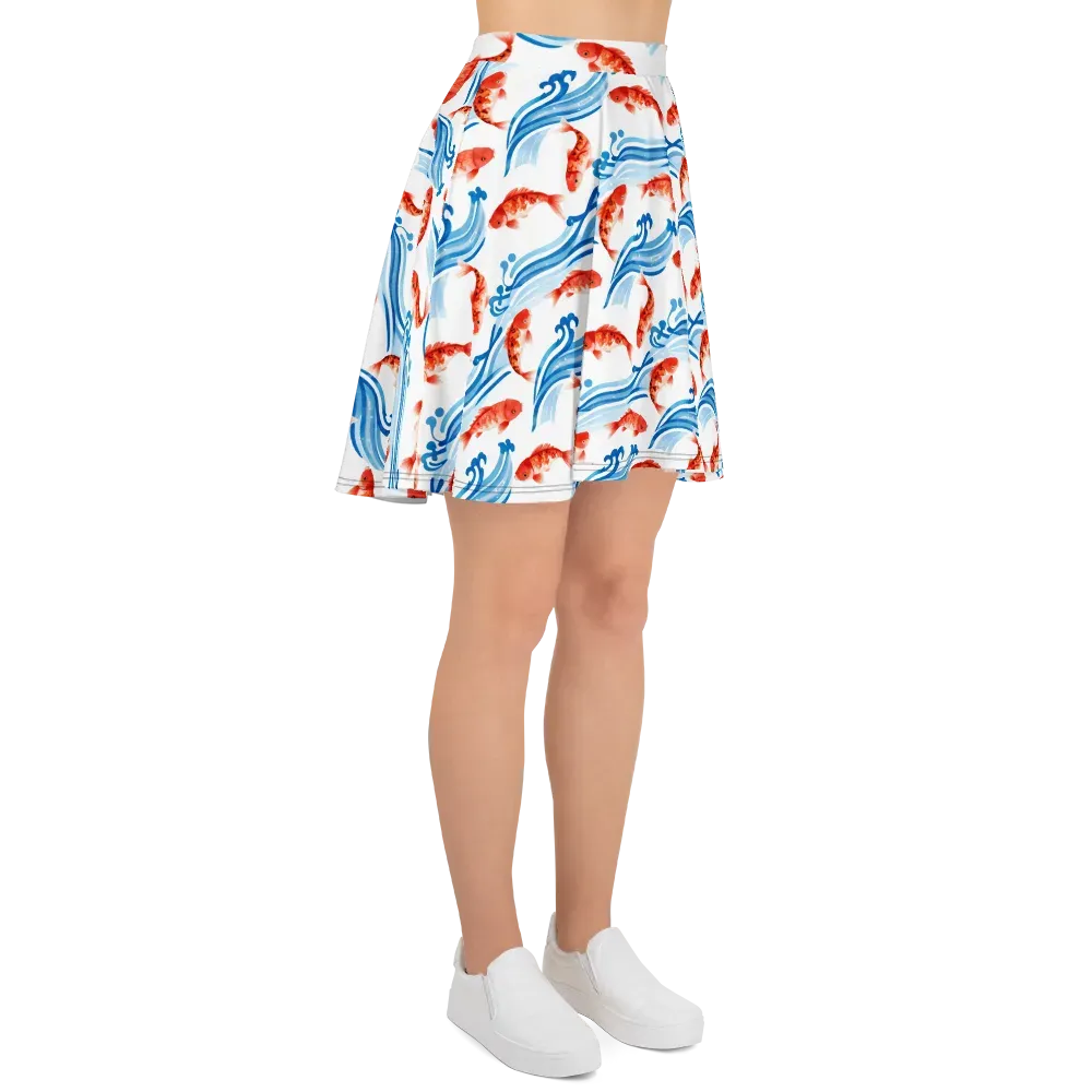 Waves of Fortune on Skater Skirt — Right