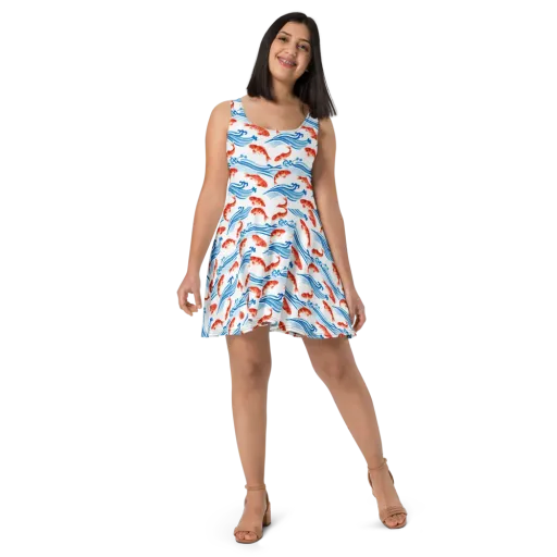 Waves of Fortune on a Skater Dress