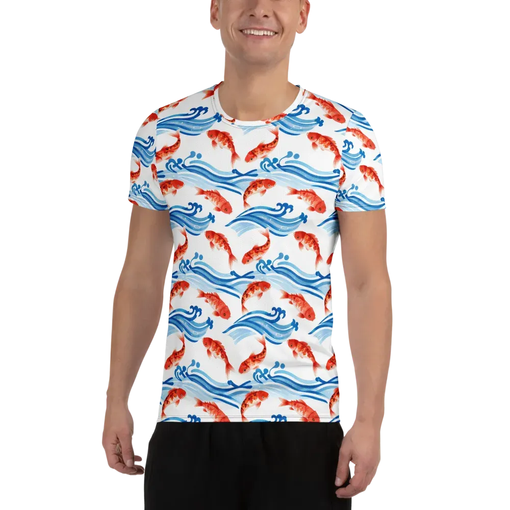 Waves of Fortune on Men's Athletic T-Shirt — Front