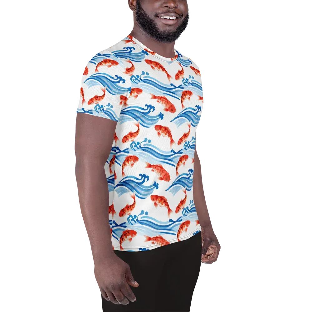 Waves of Fortune on Men's Athletic T-Shirt — Right