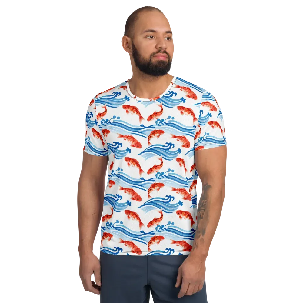 Waves of Fortune on Men's Athletic T-Shirt — Front