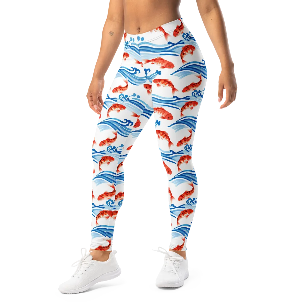 Waves of Fortune on Leggings — Left Front