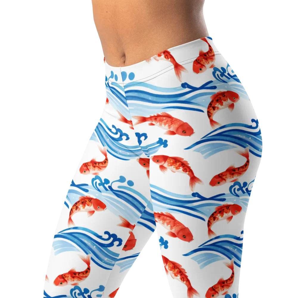 Waves of Fortune on Leggings — Left Front